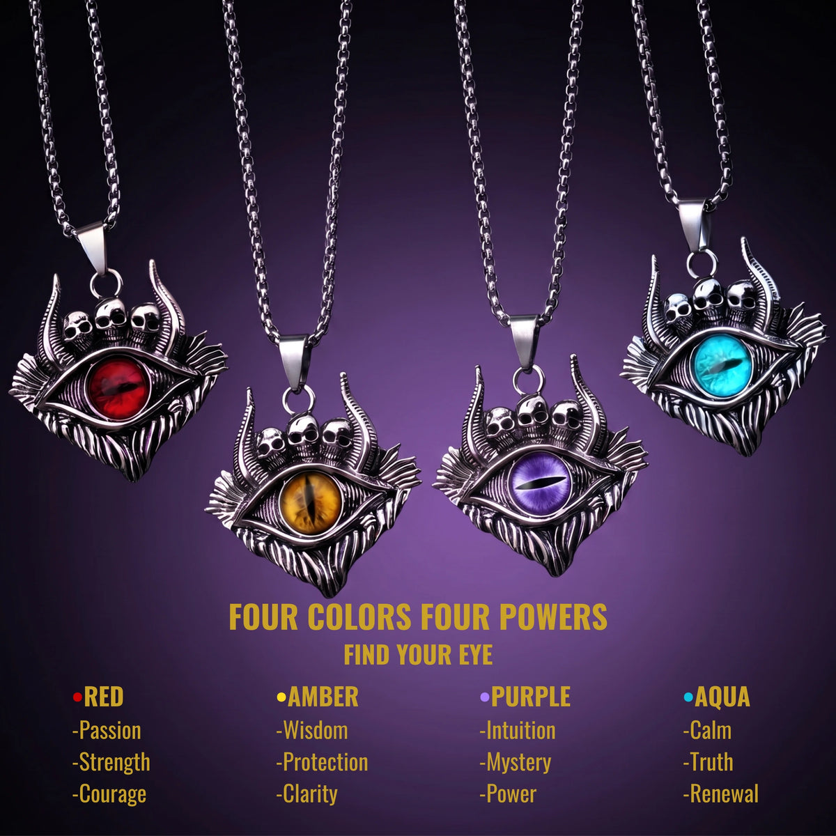 Wardevil Gothic Evil Eye Necklace