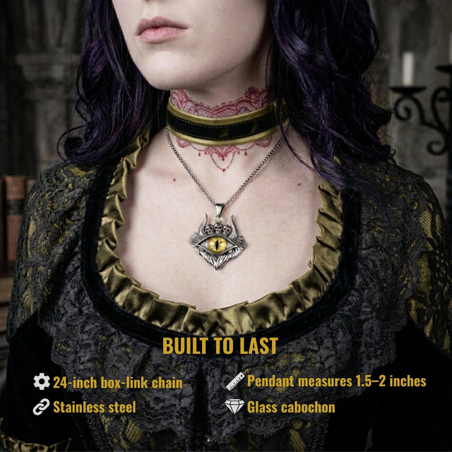 Wardevil Gothic Evil Eye Necklace
